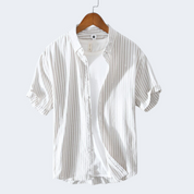 Anton Short Sleeve Striped Shirt Khaki