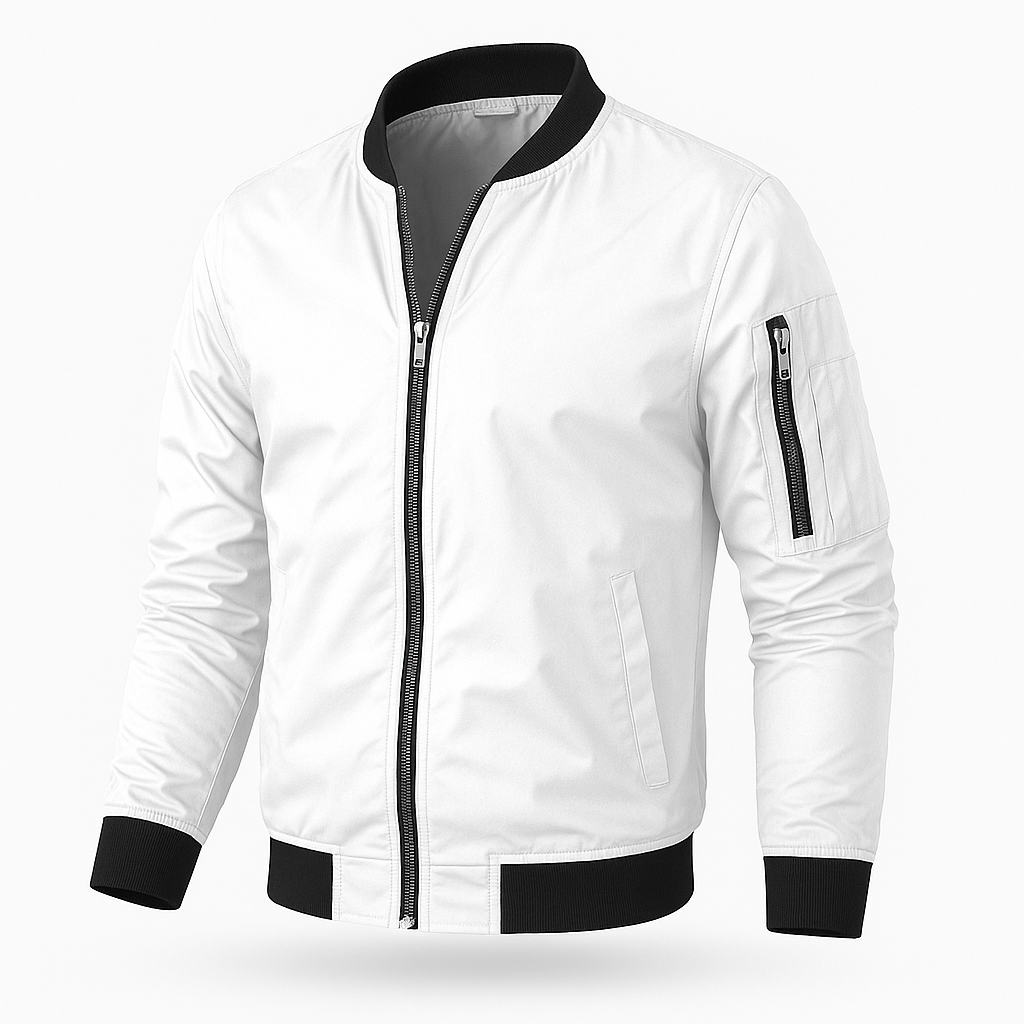 Benjamin Lightweight Bomber Jacket White
