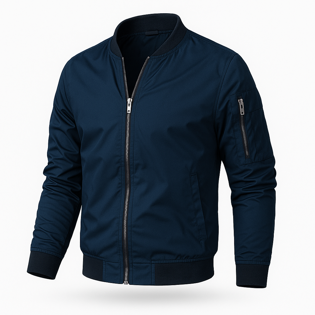 Benjamin Lightweight Bomber Jacket Marine Blue