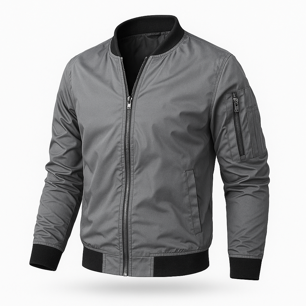 Benjamin Lightweight Bomber Jacket Grey
