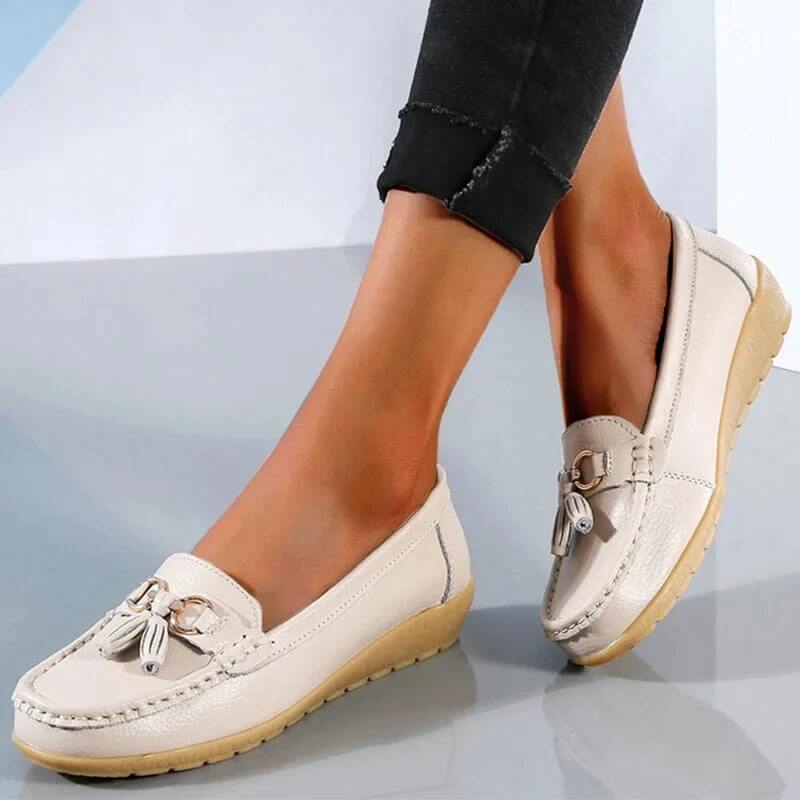 Lærke - Leather Slippers Khaki