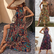 Philine - Retro Halterneck Maxi Dress