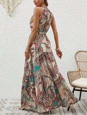 Philine - Retro Halterneck Maxi Dress
