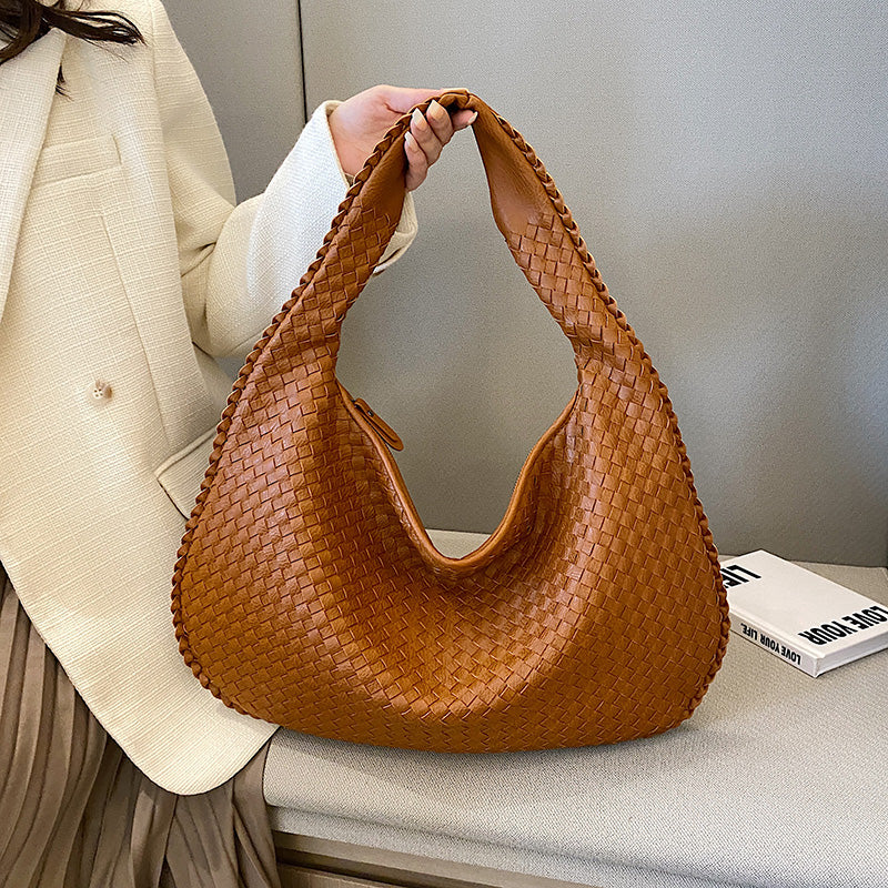 Laila Handcrafted Woven Tote - Stylish and Unique Accessory Brown