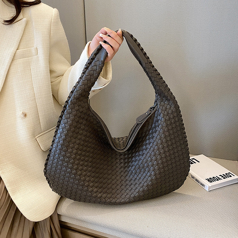 Laila Handcrafted Woven Tote - Stylish and Unique Accessory Grey