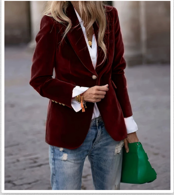 Elegant Velvet Blazer For Sophisticated Formal And Daywear - New Family Finds