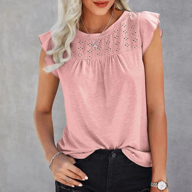 Emely Frill Sleeve Blouse Pink