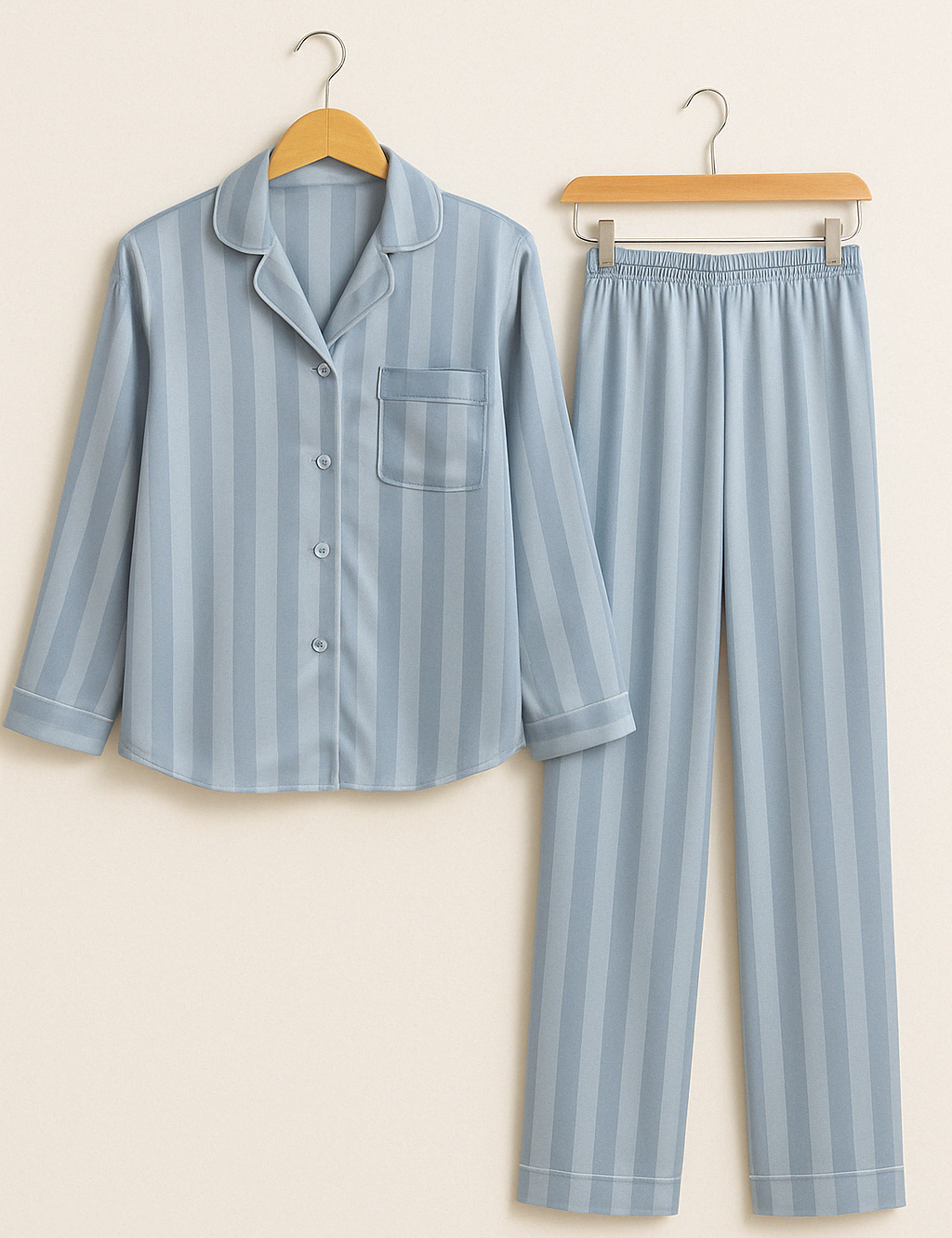 Christabel Striped Sleepwear Set for Ultimate Comfort and Style Light Blue