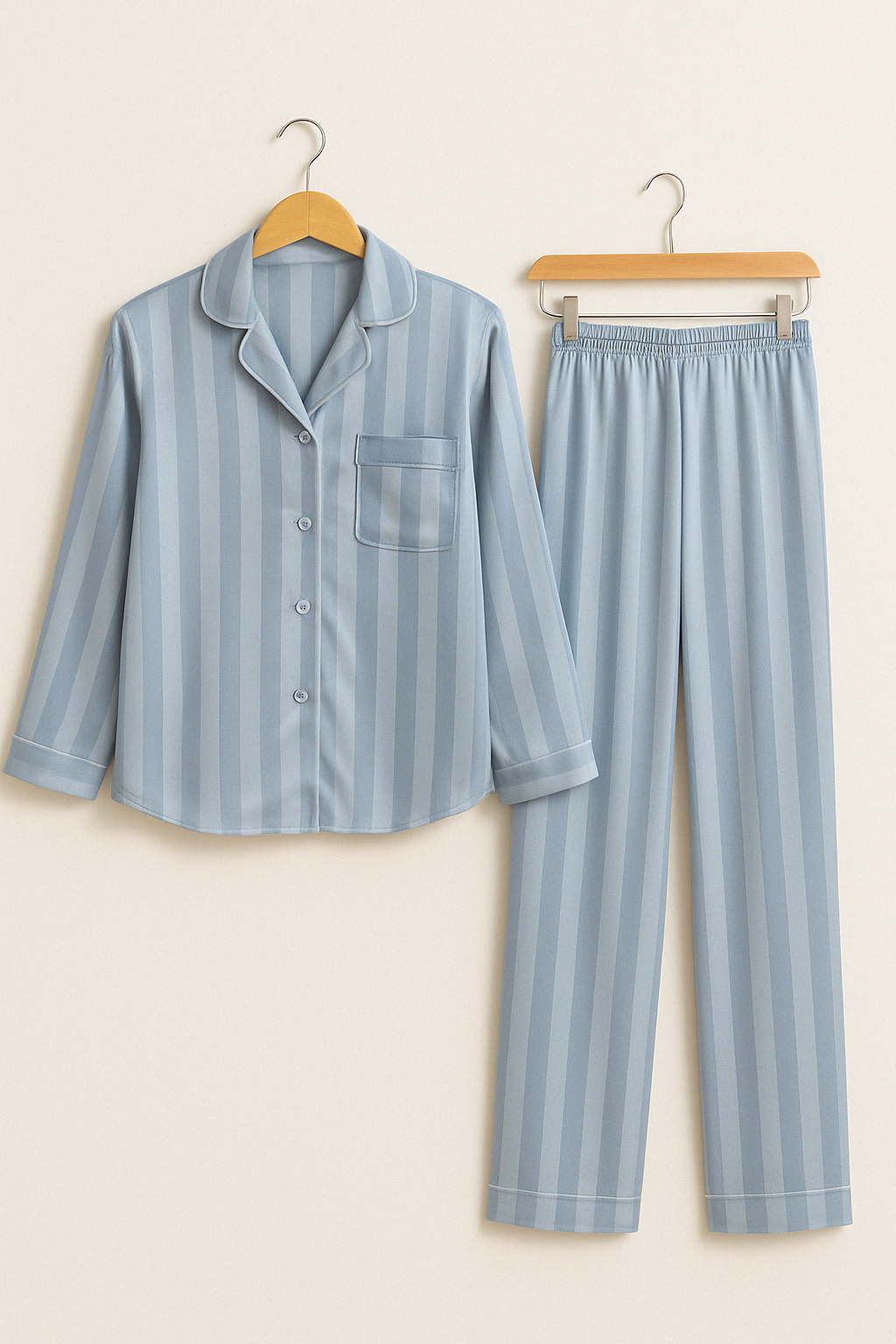 Christabel Striped Sleepwear Set for Ultimate Comfort and Style Light Blue