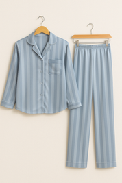 Christabel Striped Sleepwear Set for Ultimate Comfort and Style Light Blue
