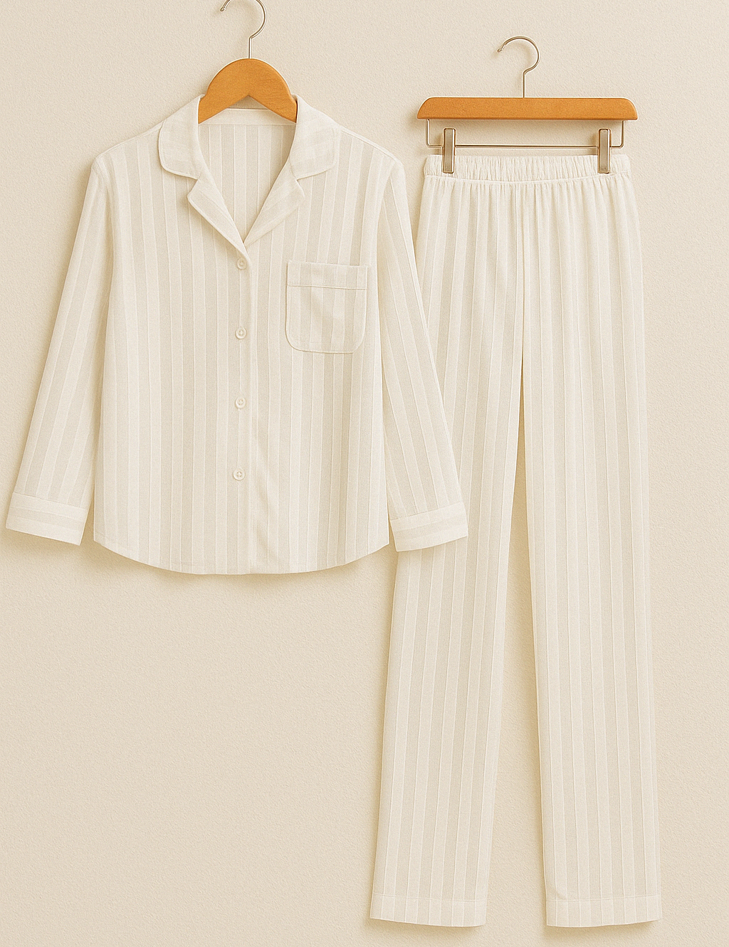 Christabel Striped Sleepwear Set for Ultimate Comfort and Style White