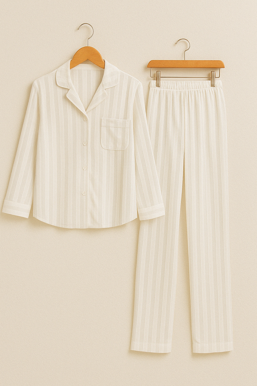Christabel Striped Sleepwear Set for Ultimate Comfort and Style White
