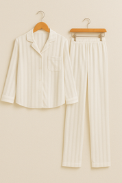 Christabel Striped Sleepwear Set for Ultimate Comfort and Style White