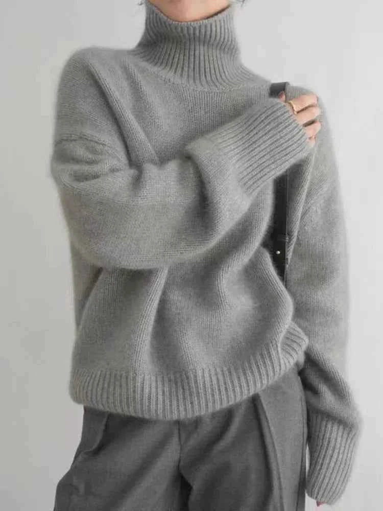 Pure Cashmere High Collar Sweater for Everyday Luxury