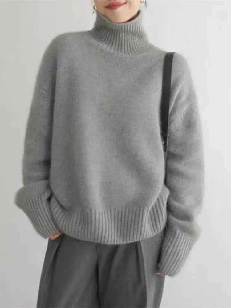Pure Cashmere High Collar Sweater for Everyday Luxury