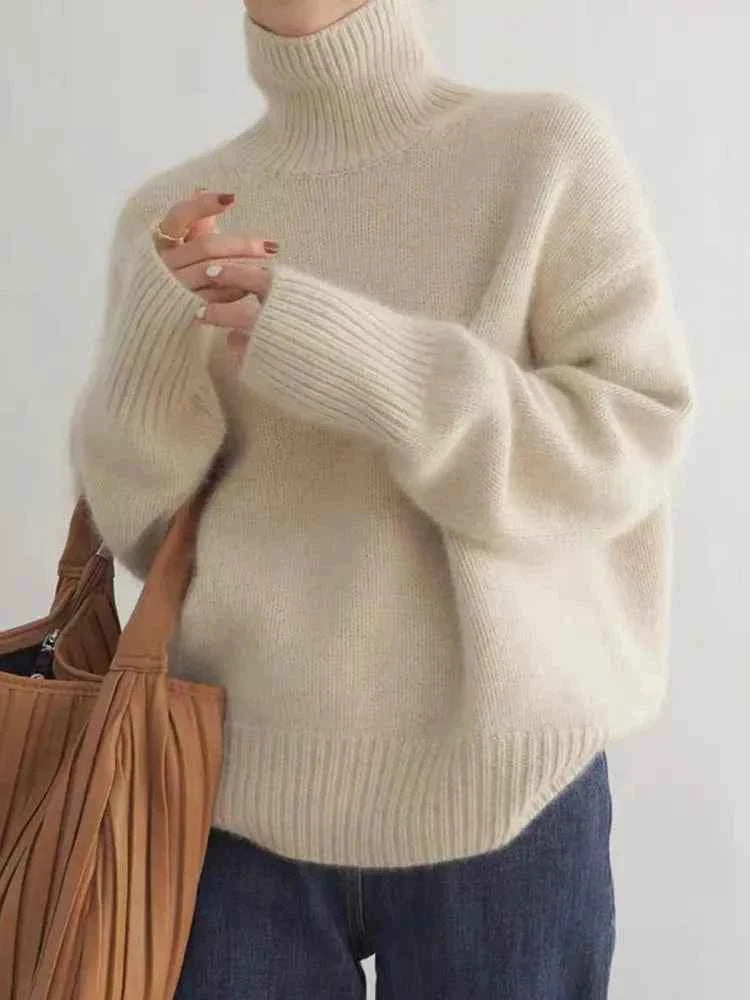 Pure Cashmere High Collar Sweater for Everyday Luxury