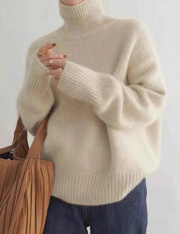 Pure Cashmere High Collar Sweater for Everyday Luxury