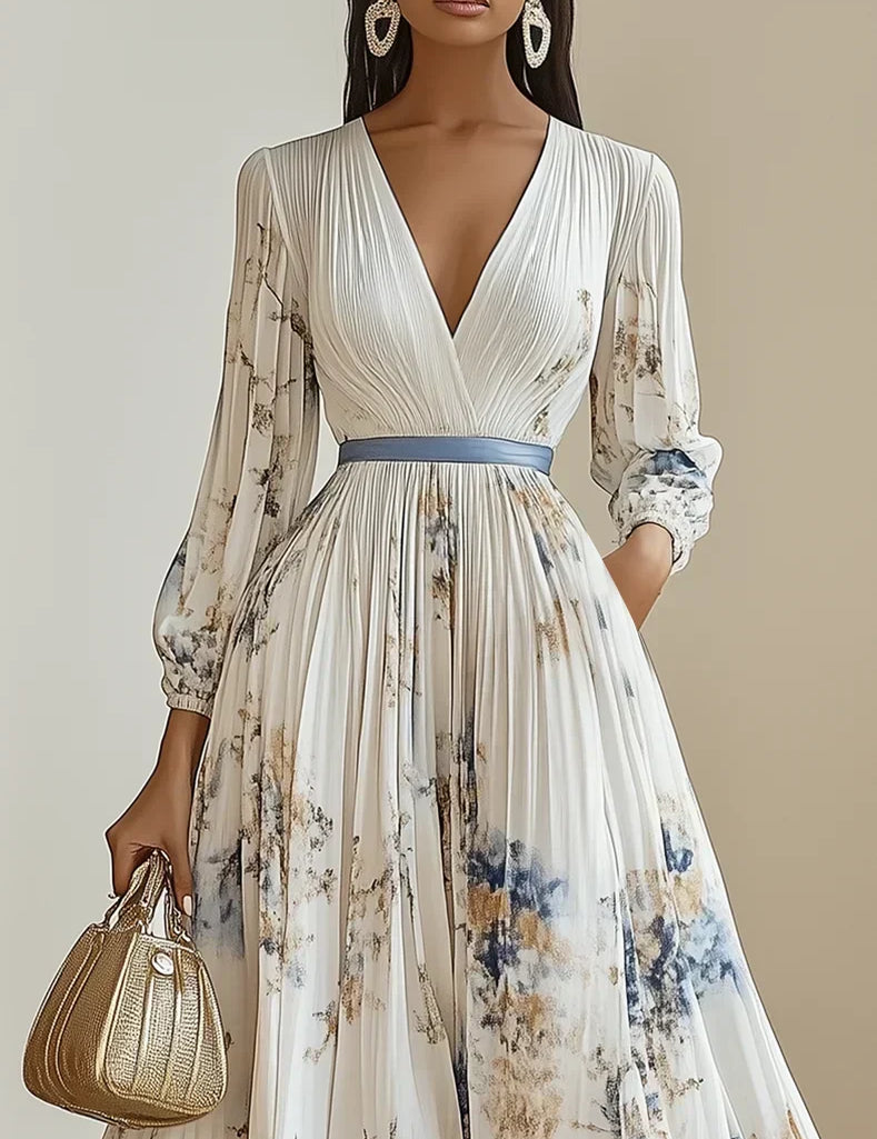 Floral Dress With Flowing Silhouette For Timeless Elegance - New Family Finds
