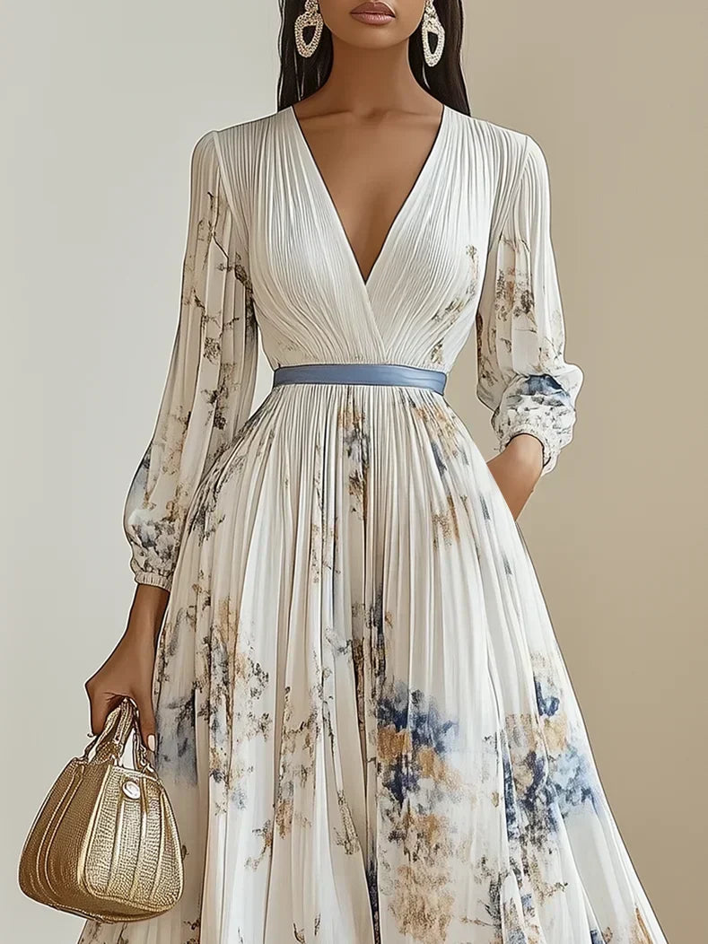 Floral Dress With Flowing Silhouette For Timeless Elegance - New Family Finds