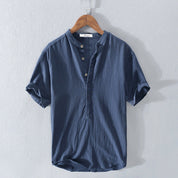Marcel Stand-Up Collar Shirt Dark Blue