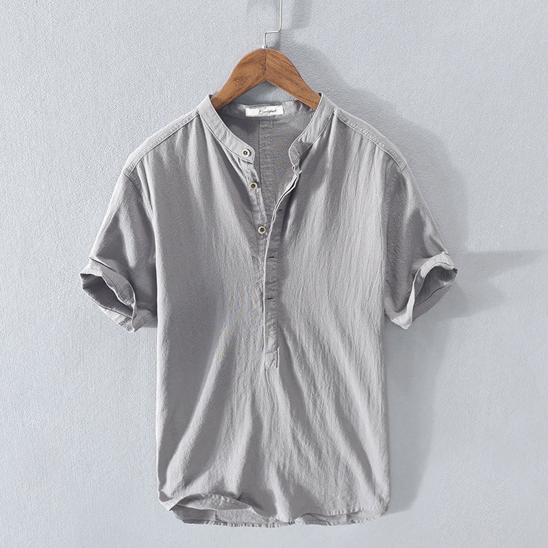 Marcel Stand-Up Collar Shirt Gray