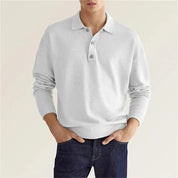 Elias Long Sleeve Polo Tee White