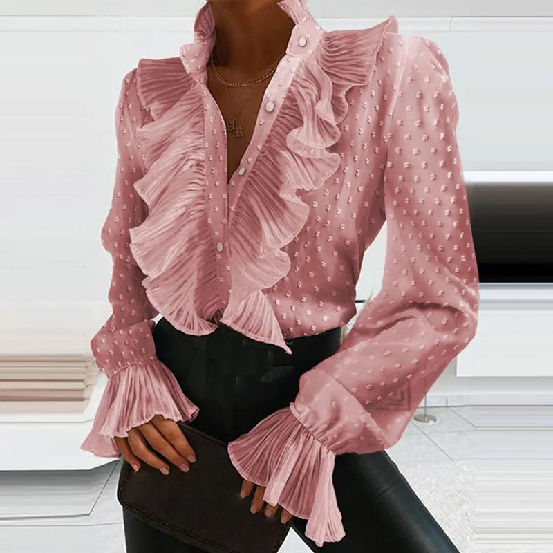 Viola Pleated Chiffon Blouse