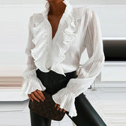Viola Pleated Chiffon Blouse