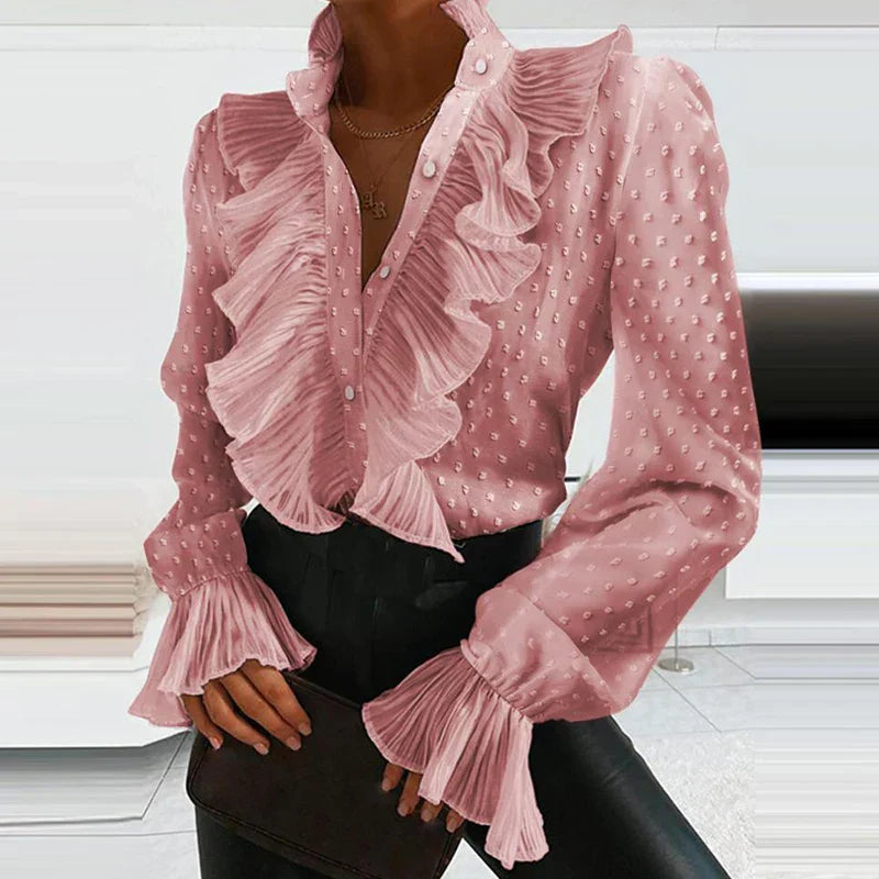 Viola Pleated Chiffon Blouse Pink