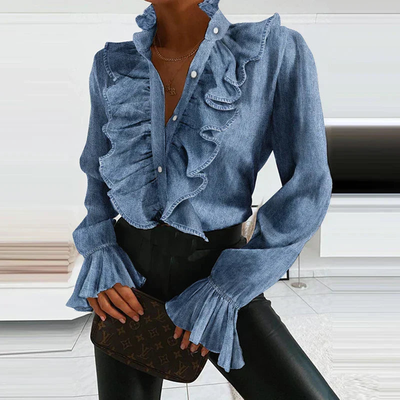 Viola Pleated Chiffon Blouse
