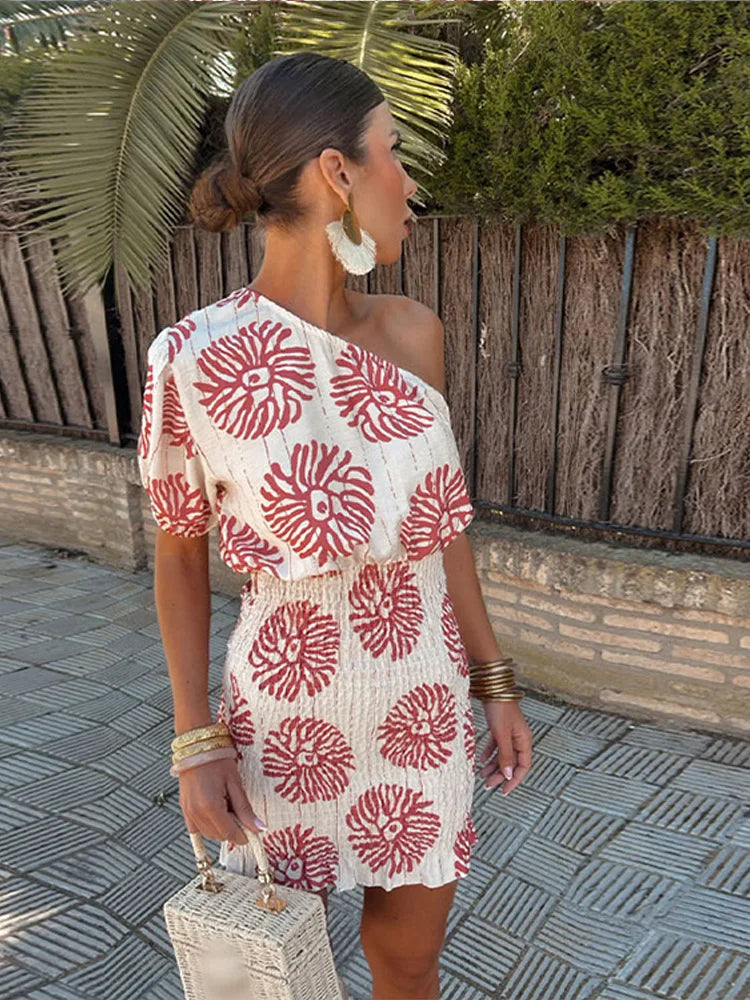 Melanie - One-Shoulder Mini Dress White