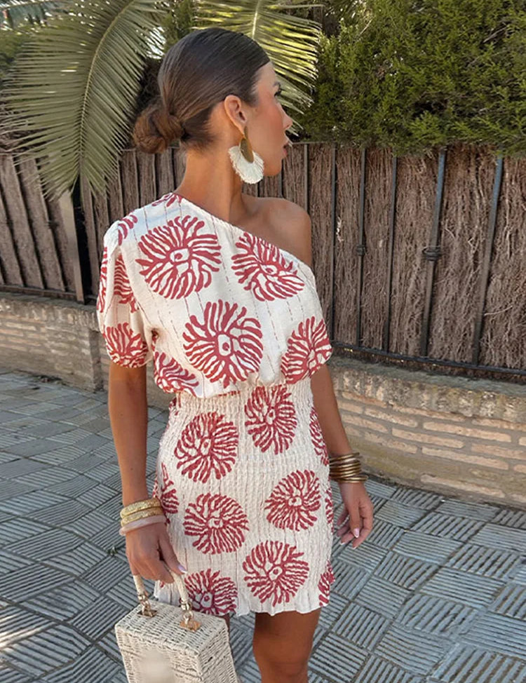 Melanie - One-Shoulder Mini Dress White