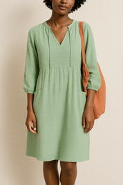 Franca Relaxed Fit Shirt Dress Green