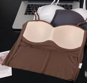 Amira - Breathable Padded Sleeveless Top Brown