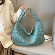 Laila Handcrafted Woven Tote - Stylish and Unique Accessory Blue