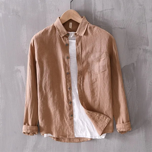 Ralf Button-Down Collar Long-Sleeve Shirt Khaki