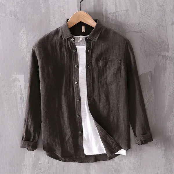 Ralf Button-Down Collar Long-Sleeve Shirt Dark gray