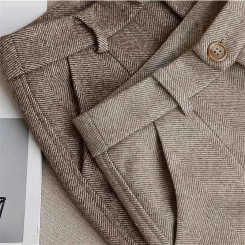 Halley High Waisted Formal Tweed Trousers