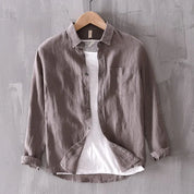 Ralf Button-Down Collar Long-Sleeve Shirt Gray