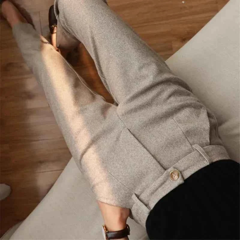 Halley High Waisted Formal Tweed Trousers