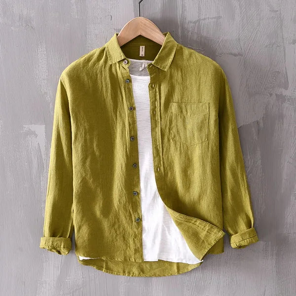 Ralf Button-Down Collar Long-Sleeve Shirt Green