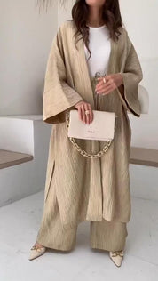 Lilly Cozy Cardigan and Trouser Set - Perfect for Comfort and Style Khaki