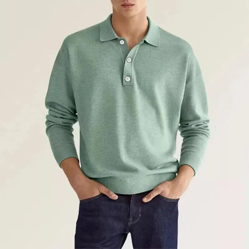 Elias Long Sleeve Polo Tee Green