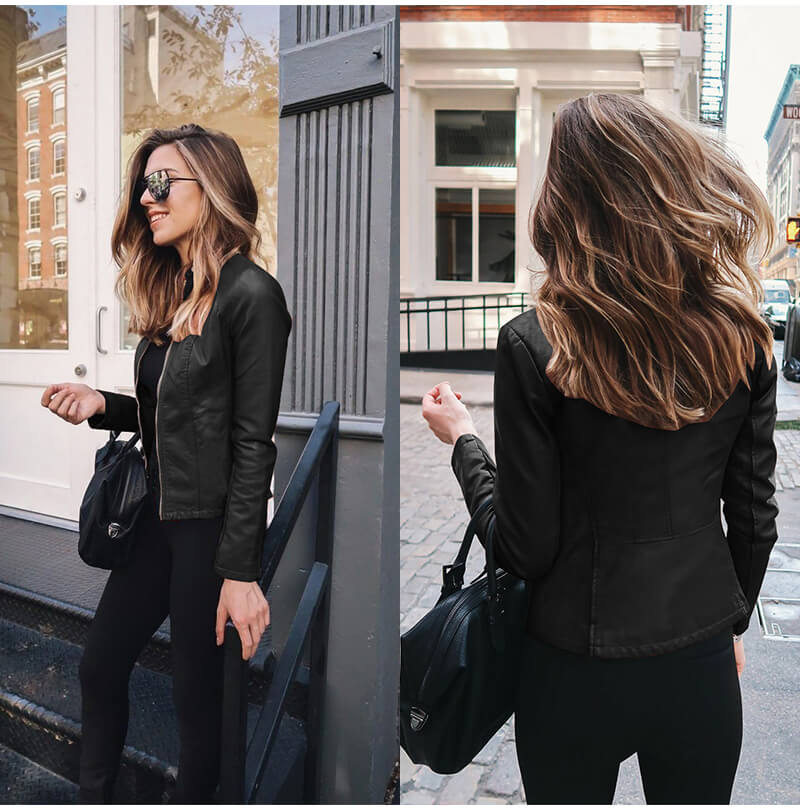 Elegant Italian Leather Jacket for Women Classic Style - New Family Finds