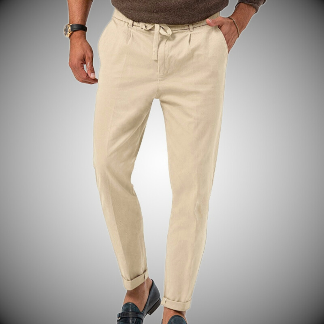 Simon - Versatile Summer Hybrid Trousers Beige