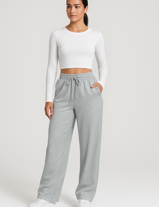 Juniper Relaxed Fit Wide Leg Joggers Silver