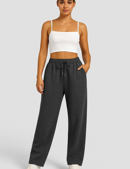 Juniper Relaxed Fit Wide Leg Joggers Dark Grey