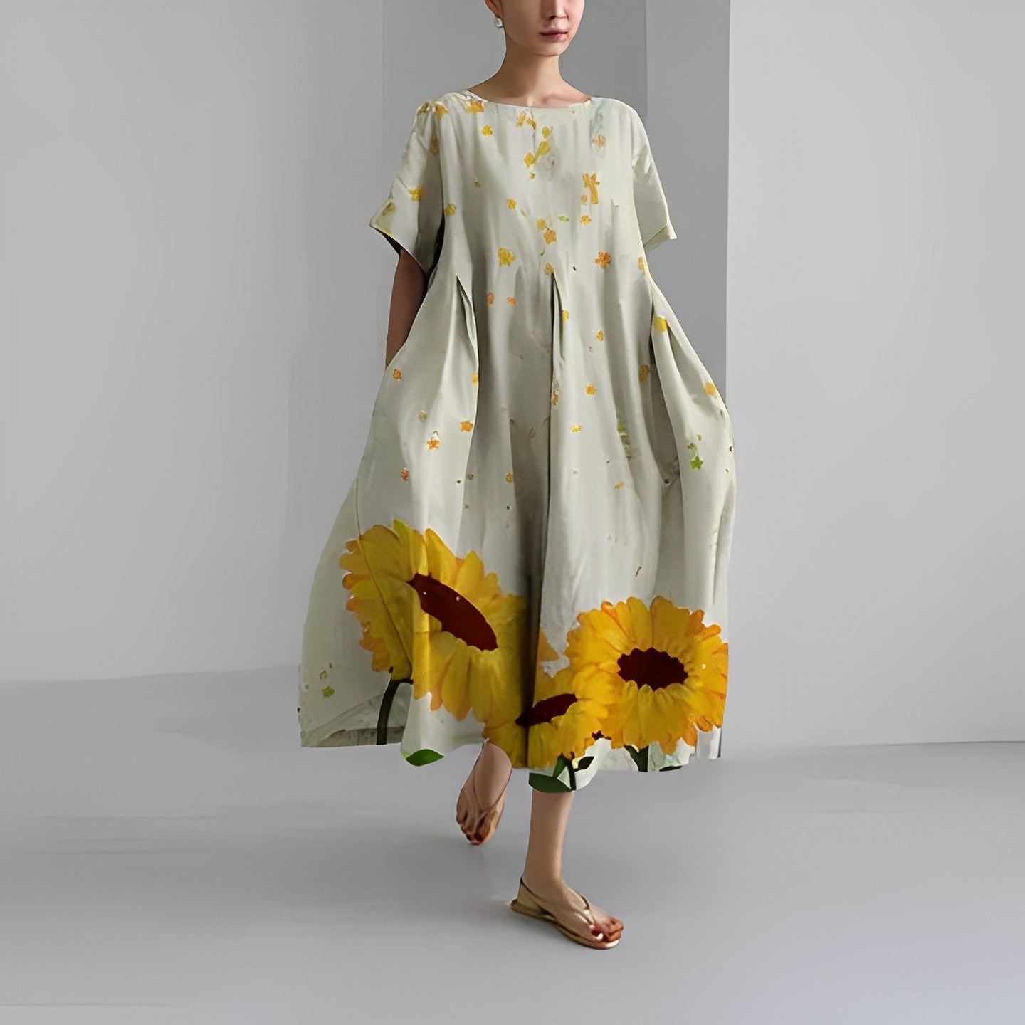 Rosa - Bohemian Floral Maxi Dress - Flowy Style LX-44
