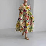 Rosa - Bohemian Floral Maxi Dress - Flowy Style LX-45