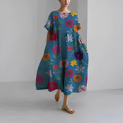 Rosa - Bohemian Floral Maxi Dress - Flowy Style LX-47